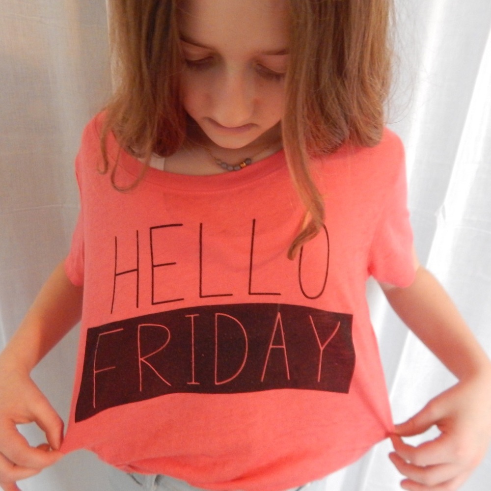 Mudd “Hello Friday” Coral Tee